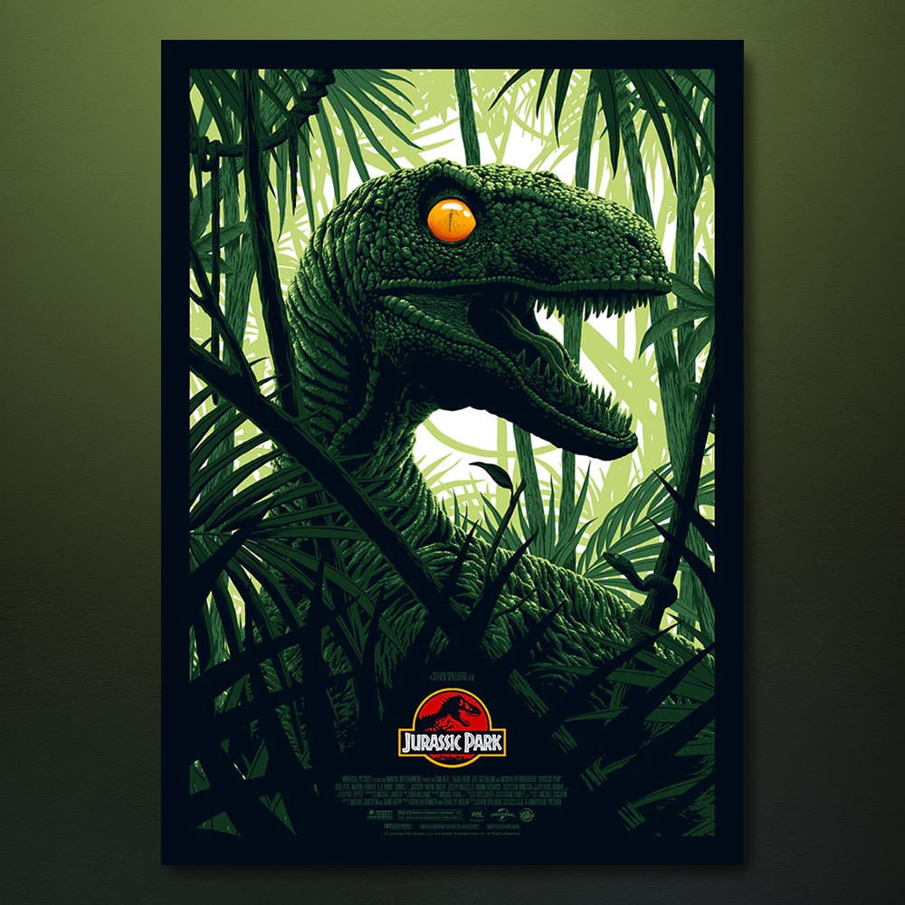 Jurassic Park - Velociraptor Movie Poster by Vice Press | Sideshow