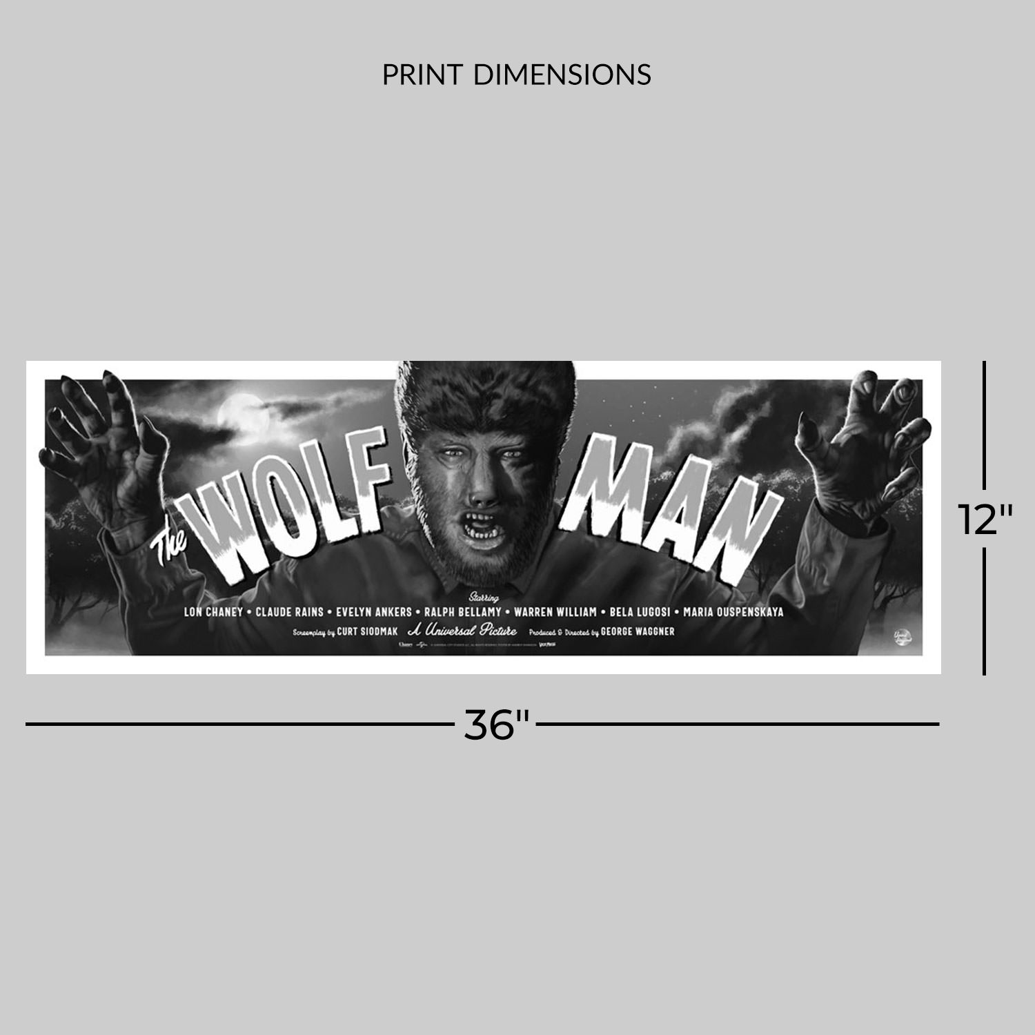 Universal Monsters Universal Monsters: The Wolf Man Variant Movie Poster  View 2