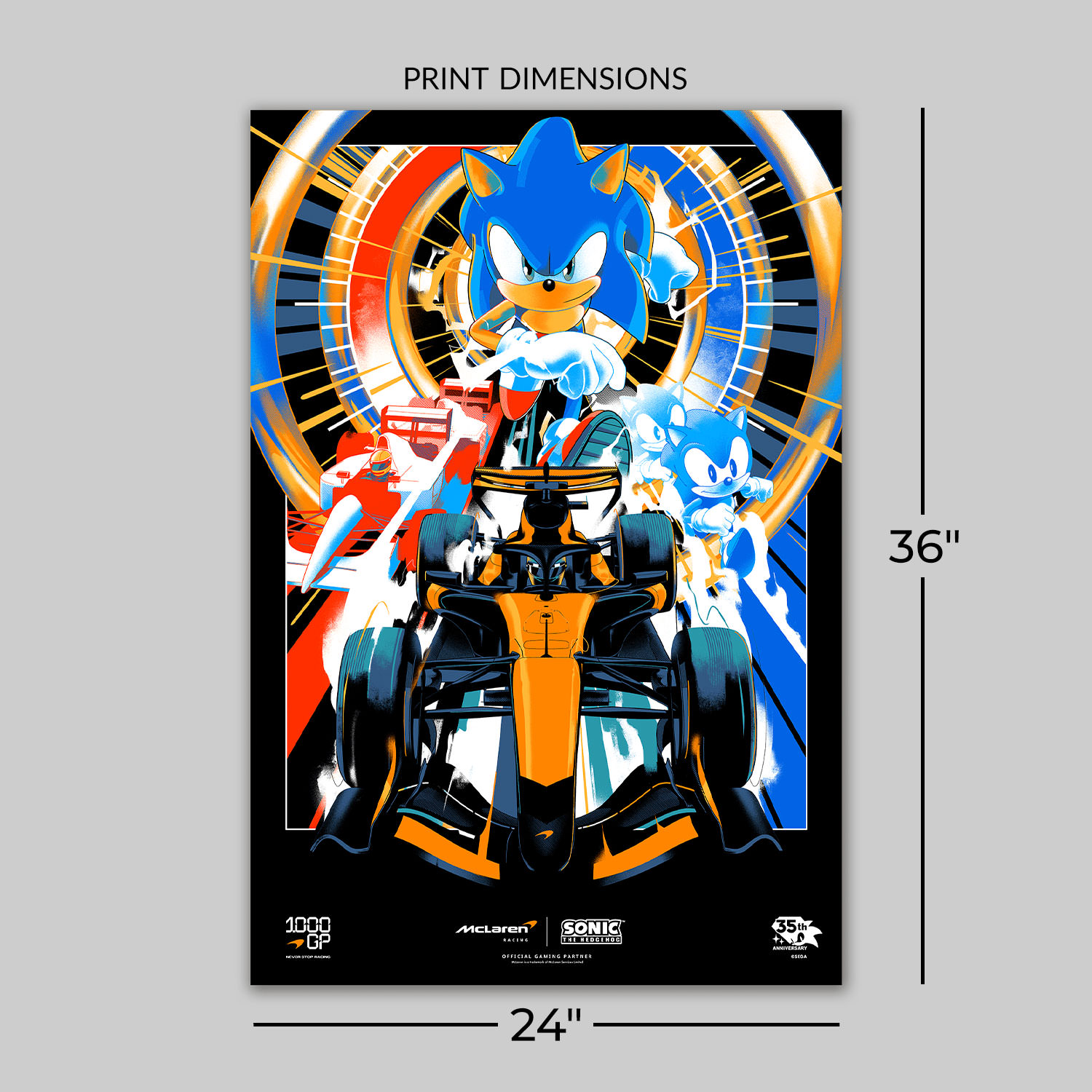 McLaren Racing X Sonic the Hedgehog 1000GP Art Print by Moor-Art