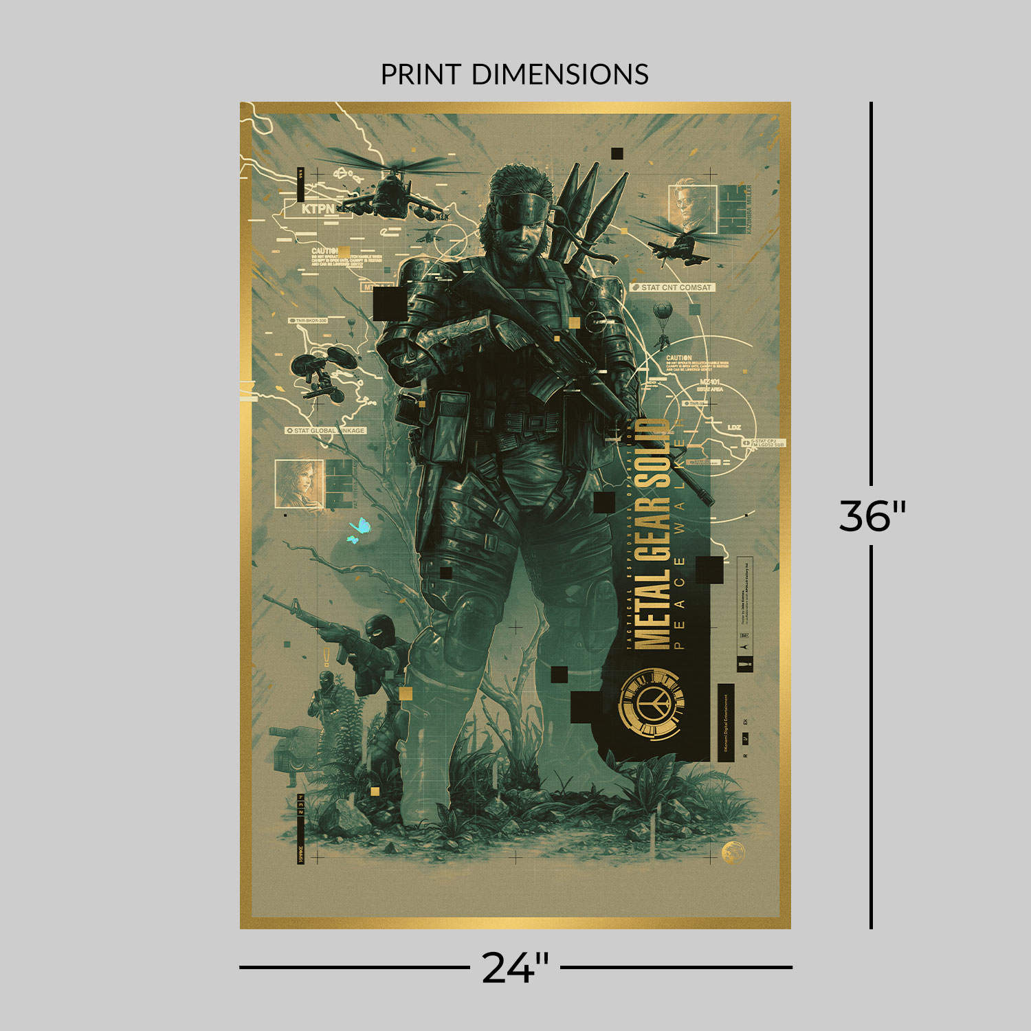 Metal Gear Solid Metal Gear Solid: Peace Walker Metallic Gold Variant Art Print  View 2