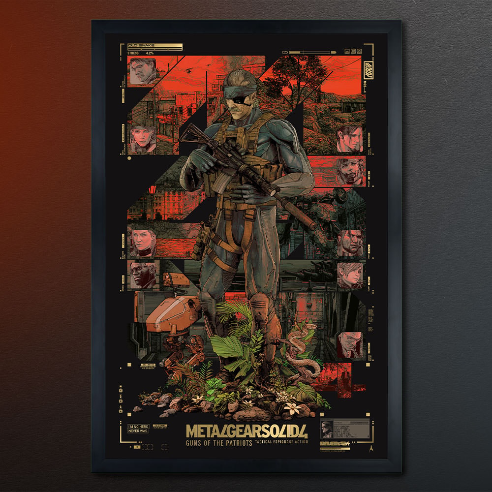 Metal Gear Solid Metal Gear Solid 4: Guns of the Patriots Metallic Gold Variant Art Print  View 1