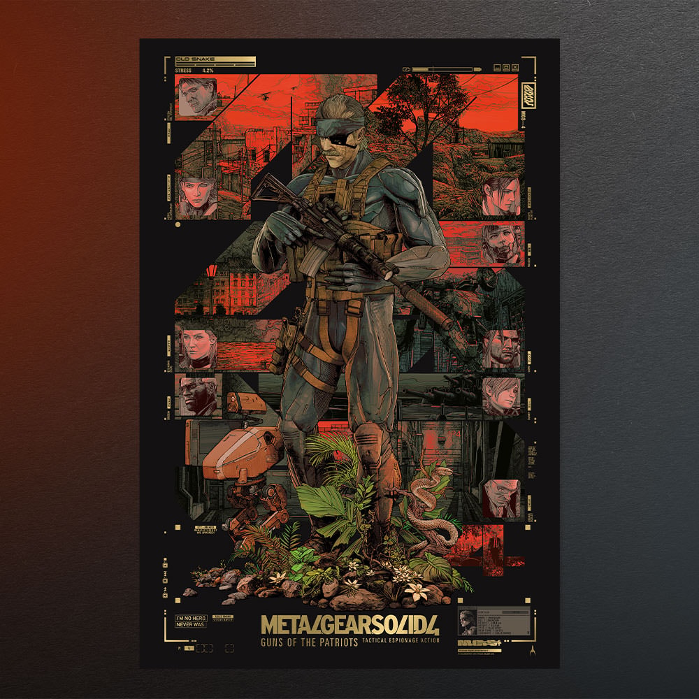 Metal Gear Solid Metal Gear Solid 4: Guns of the Patriots Metallic Gold Variant Art Print  View 1