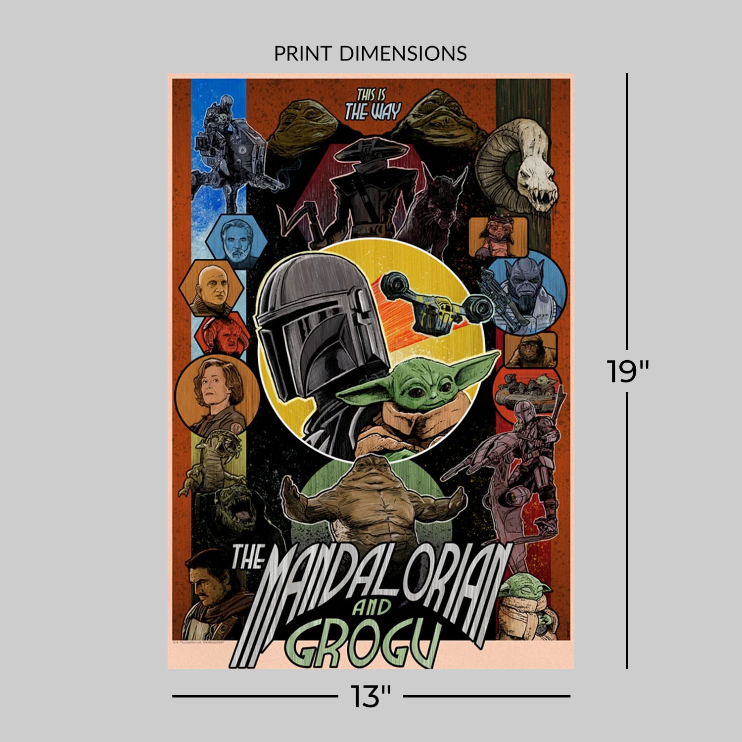 Star Wars The Bounty Hunter and His Foundling Art Print  View 2