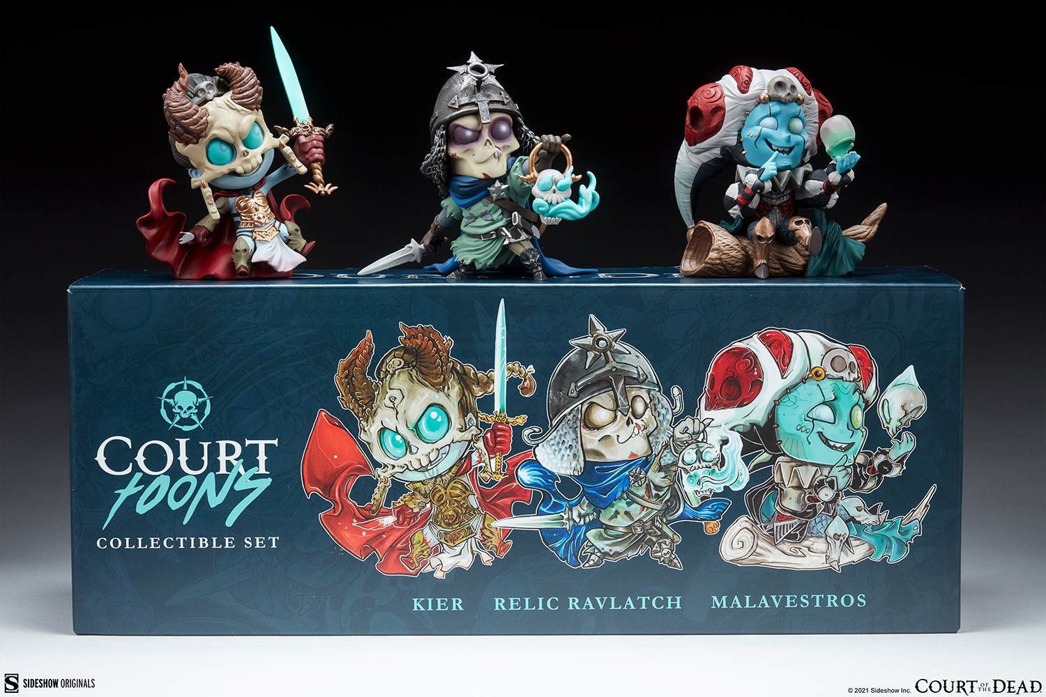 Court of the Dead Kier, Relic Ravlatch, & Malavestros: Court-Toons Collectible Set Statues  View 14