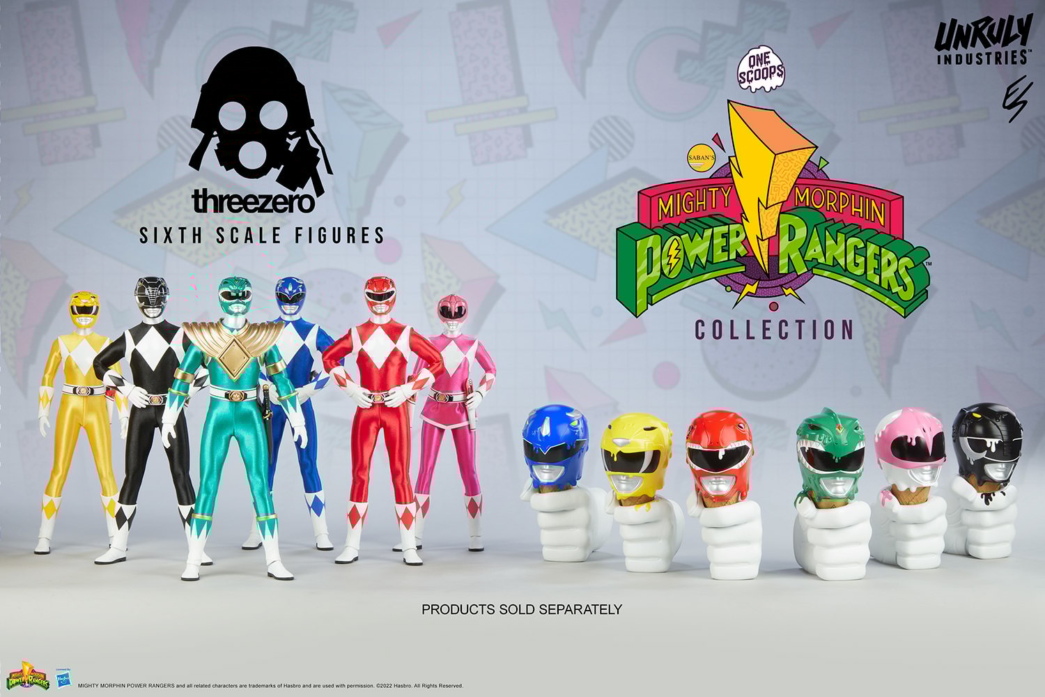 Green, Black and Pink Power Rangers Scoops Set