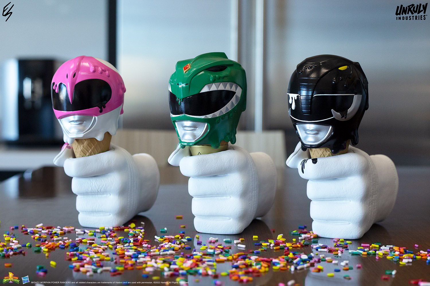 Green, Black and Pink Power Rangers Scoops Set