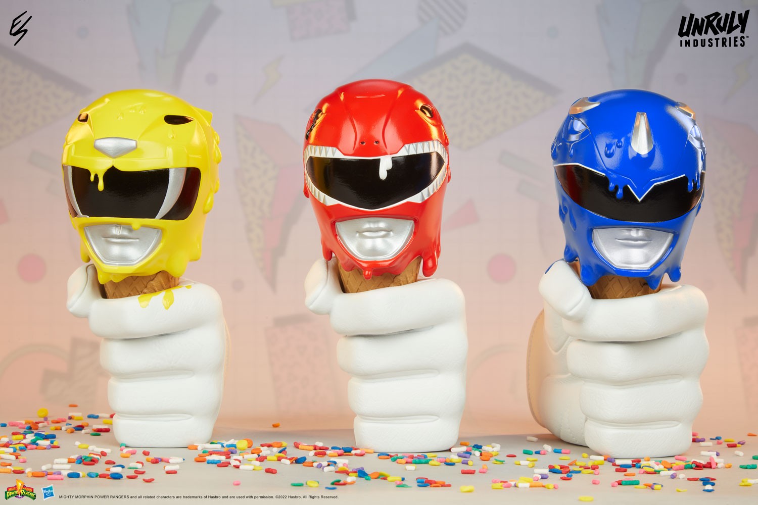 Red, Yellow and Blue Power Rangers Scoops Set- Prototype Shown
