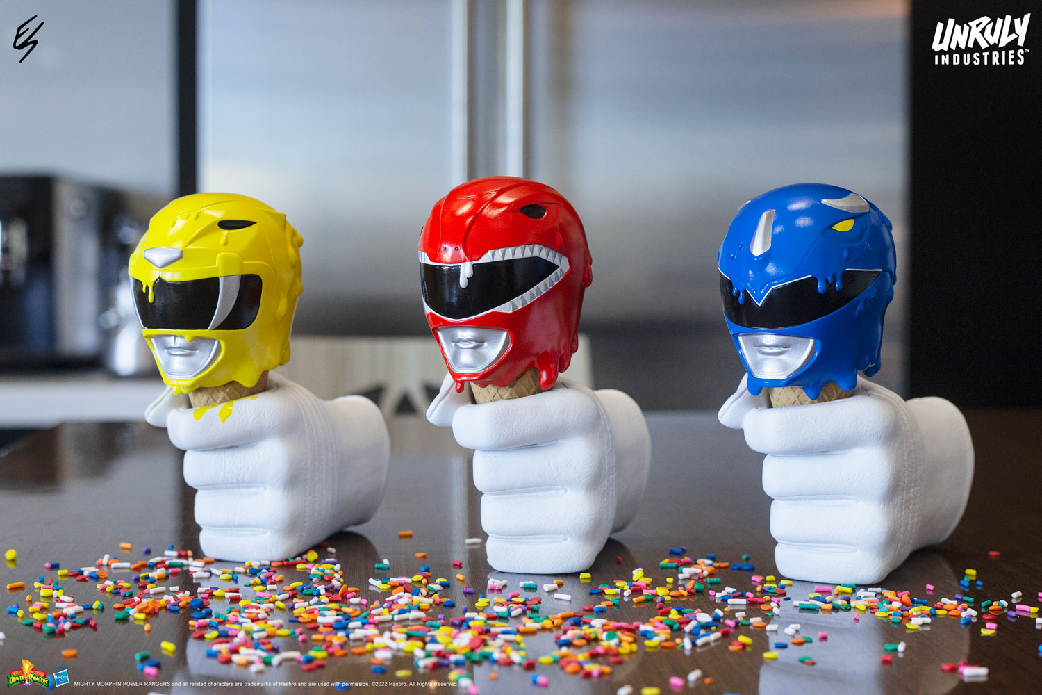 Red, Yellow and Blue Power Rangers Scoops Set