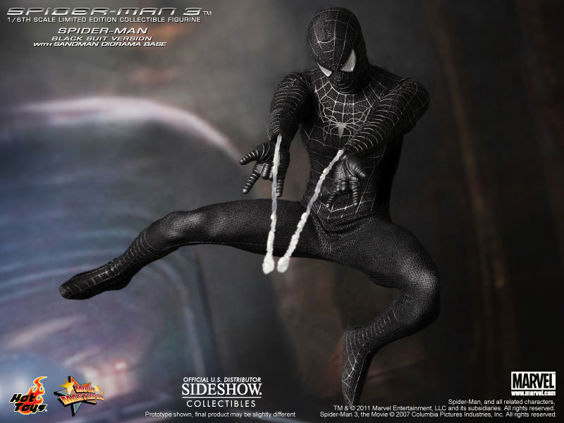Marvel Spider-Man Black Suit Version Sixth Scale Figure by Hot