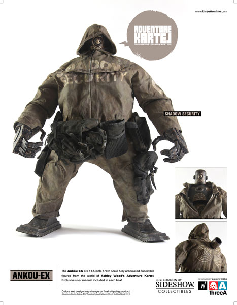 その他 threeA ADVENTURE KARTEL ANKOU-EX Ashley Wood Shadow Security AnkouEX Sixth Scale Figure by Th