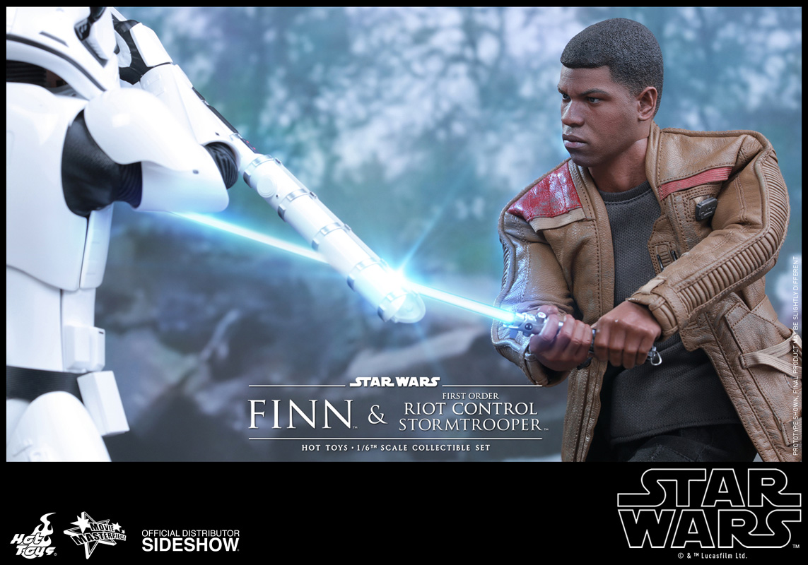 Star Wars Finn and First Order Riot Control Stormtrooper Sixth Scale Figure  (Prototype Shown) View 3
