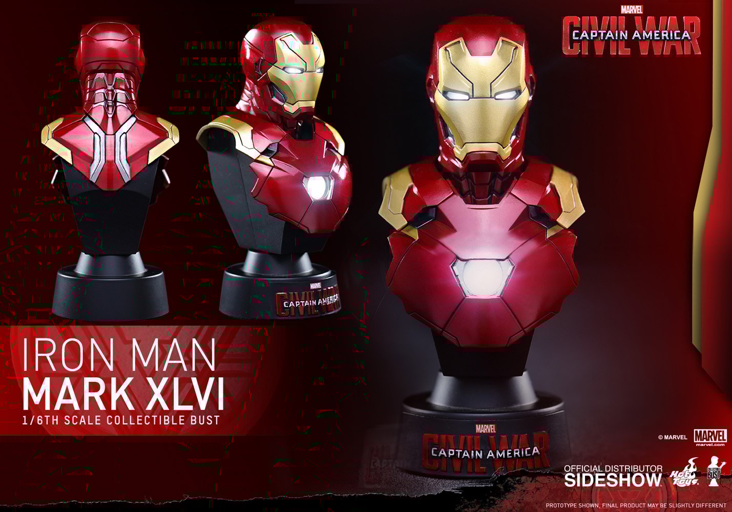 MARVEL IRON MAN MARK XLVI フィギュア Marvel Iron Man Mark XLVI Collectible Bust by Hot Toys | Sideshow