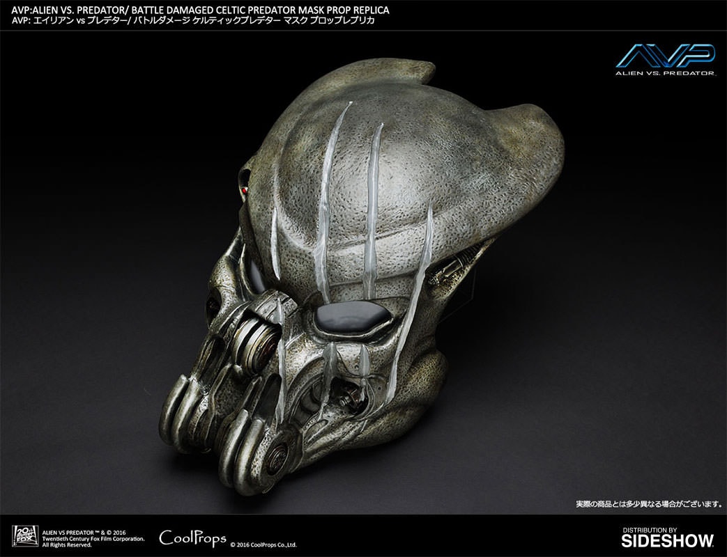 Alien VS Predator Battle Damaged Celtic Predator Mask Prop R
