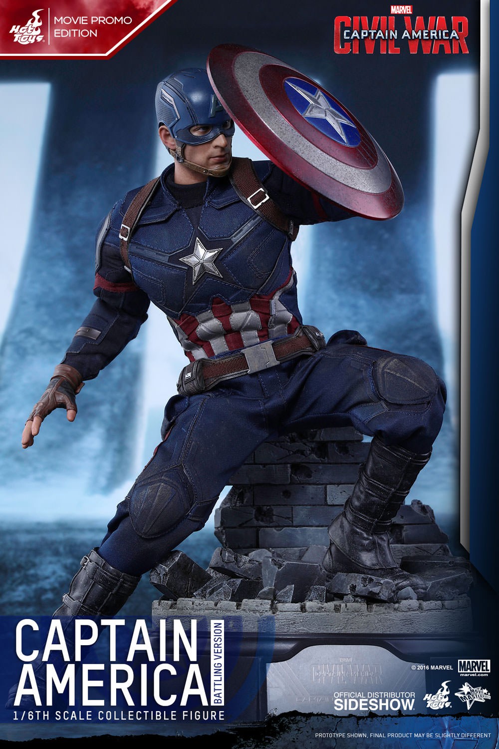 Marvel Captain America Battling Version Sixth Scale Figure  Exclusive Edition (Prototype Shown) View 4