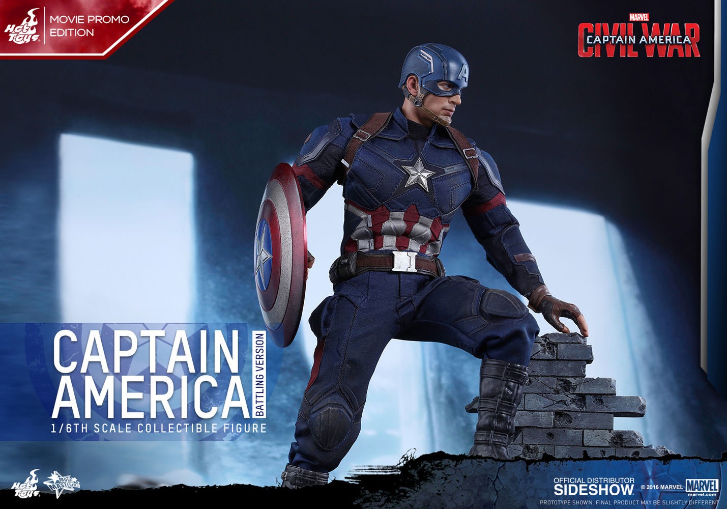 Marvel Captain America Battling Version Sixth Scale Figure  Exclusive Edition (Prototype Shown) View 7