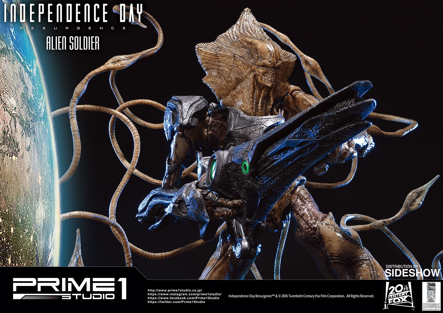 Independence Day: Resurgence Alien Soldier Polystone Statue  (Prototype Shown) View 21