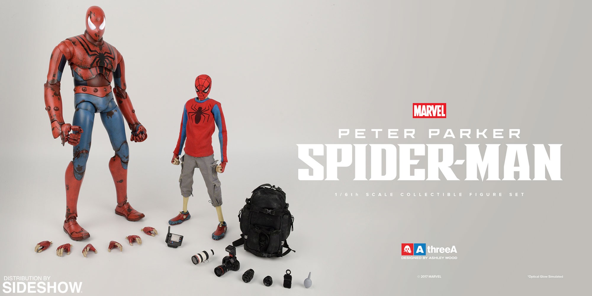 Marvel Peter Parker and Spider-man Sixth Scale Figure Set by