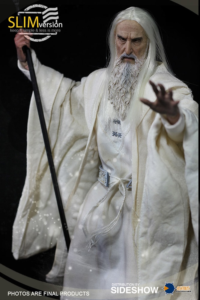 saruman Lord of the Rings SARUMAN THE WHITE orange toy biz complete