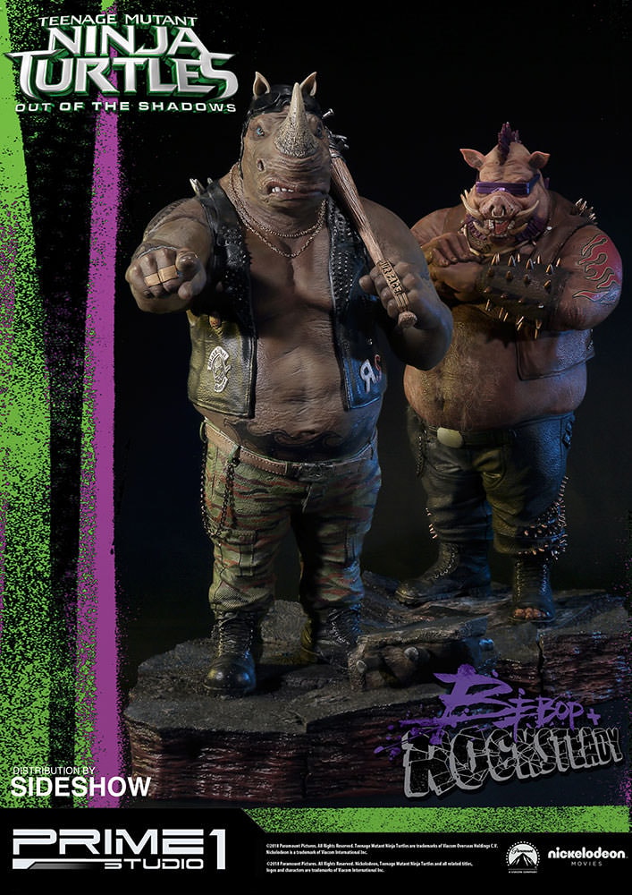 Teenage Mutant Ninja Turtles Bebop Rocksteady Polystone Statue  Exclusive Edition (Prototype Shown) View 1