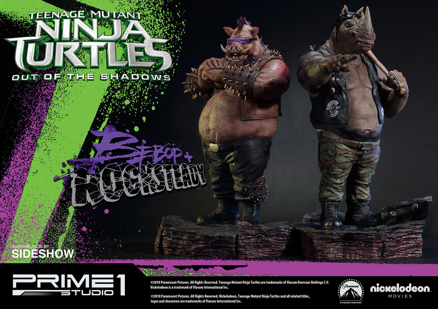 Teenage Mutant Ninja Turtles Bebop Rocksteady Polystone Statue  Exclusive Edition (Prototype Shown) View 5
