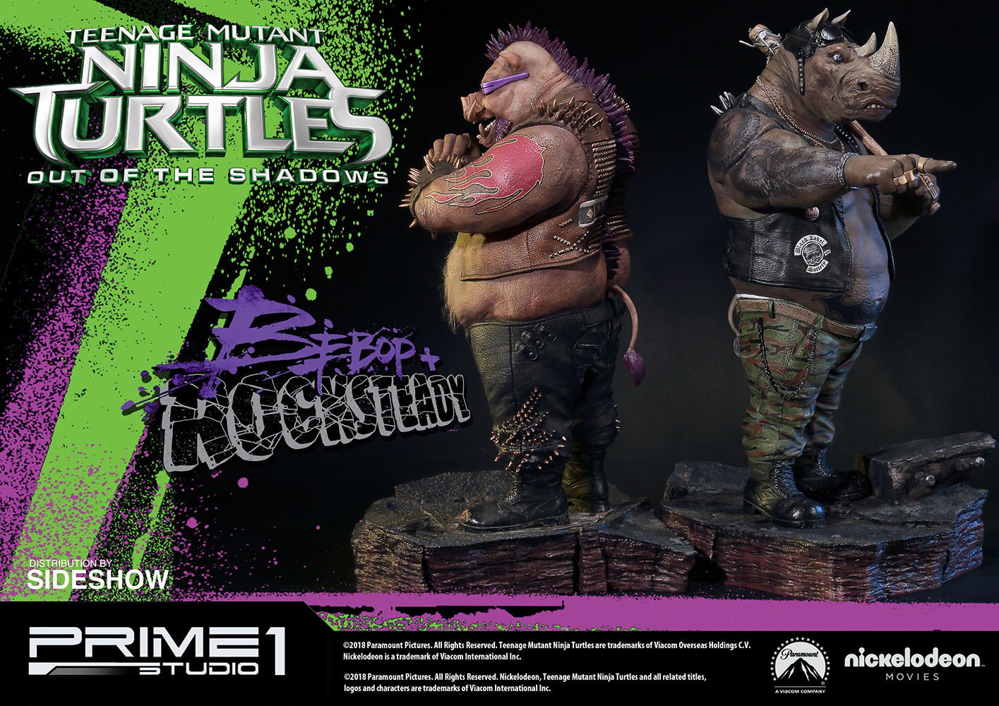 Teenage Mutant Ninja Turtles Bebop Rocksteady Polystone Statue  Exclusive Edition (Prototype Shown) View 7