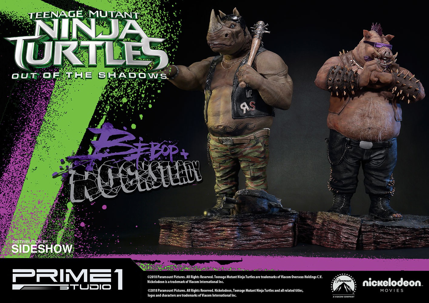 Teenage Mutant Ninja Turtles Bebop Rocksteady Polystone Statue  Exclusive Edition (Prototype Shown) View 8