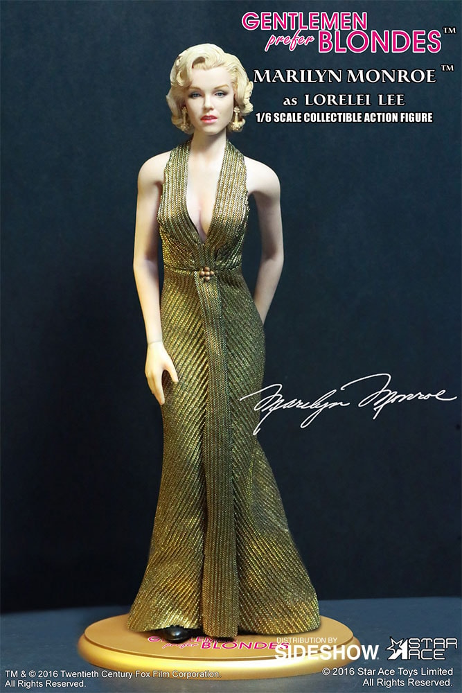 Gentlemen Prefer Blondes Marilyn Monroe as Lorelei Lee Gold Dress Version Sixth Scale Figure  (Prototype Shown) View 10
