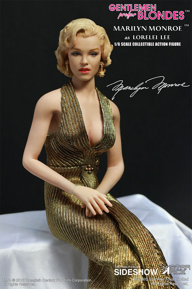 Gentlemen Prefer Blondes Marilyn Monroe as Lorelei Lee Gold Dress Version Sixth Scale Figure  (Prototype Shown) View 15
