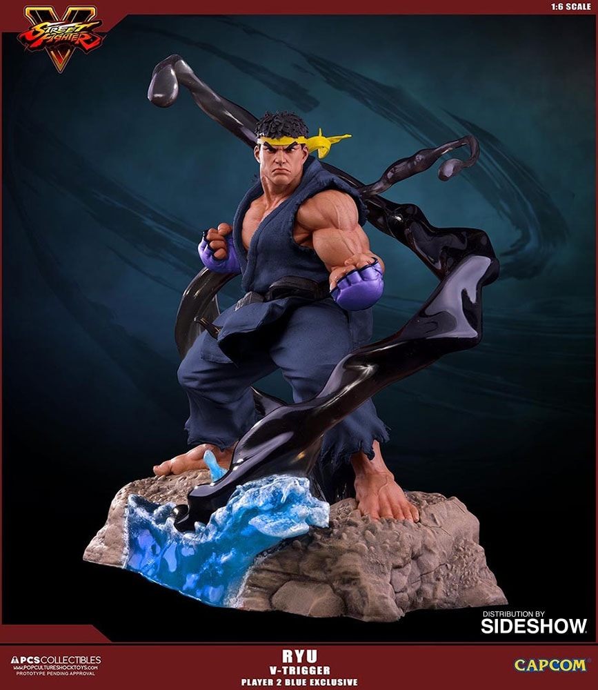 Street Fighter Ryu V-Trigger Player 2 Blue Statues  Exclusive Edition (Prototype Shown) View 2