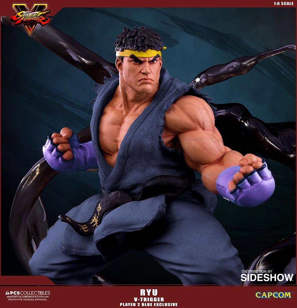 Street Fighter Ryu V-Trigger Player 2 Blue Statues  Exclusive Edition (Prototype Shown) View 3