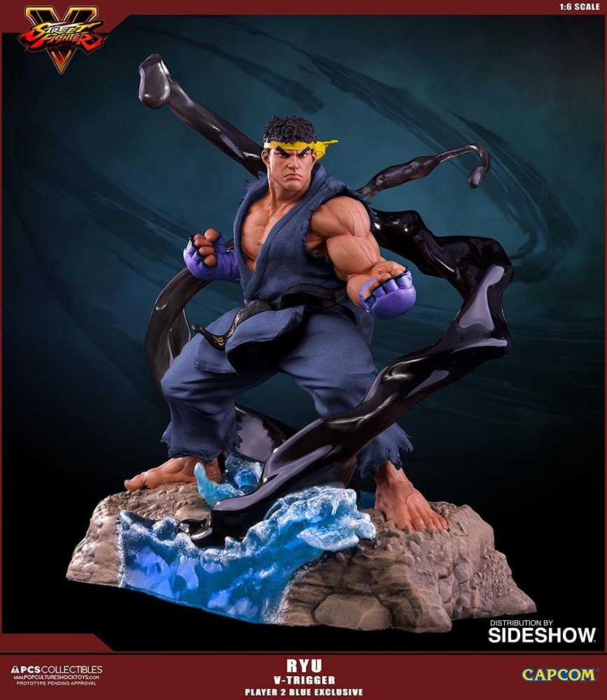 Street Fighter Ryu V-Trigger Player 2 Blue Statues  Exclusive Edition (Prototype Shown) View 4