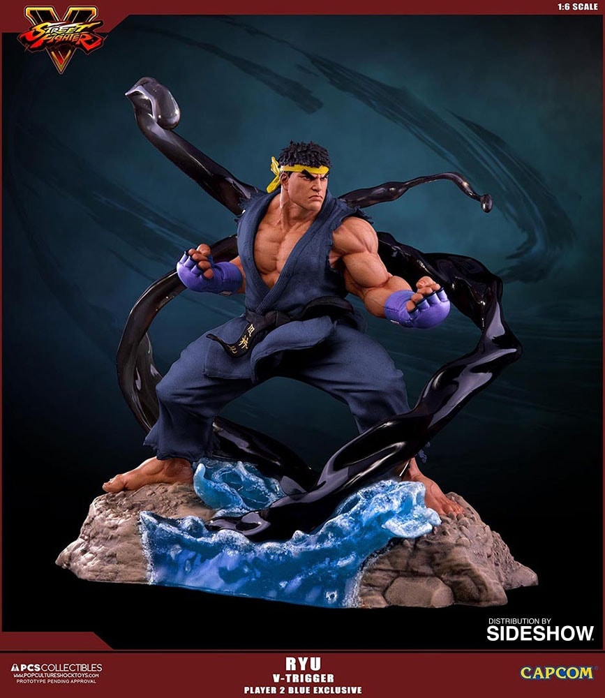 Street Fighter Ryu V-Trigger Player 2 Blue Statues  Exclusive Edition (Prototype Shown) View 6