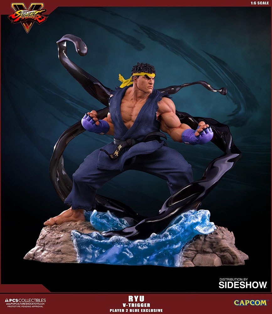 Street Fighter Ryu V-Trigger Player 2 Blue Statues  Exclusive Edition (Prototype Shown) View 7