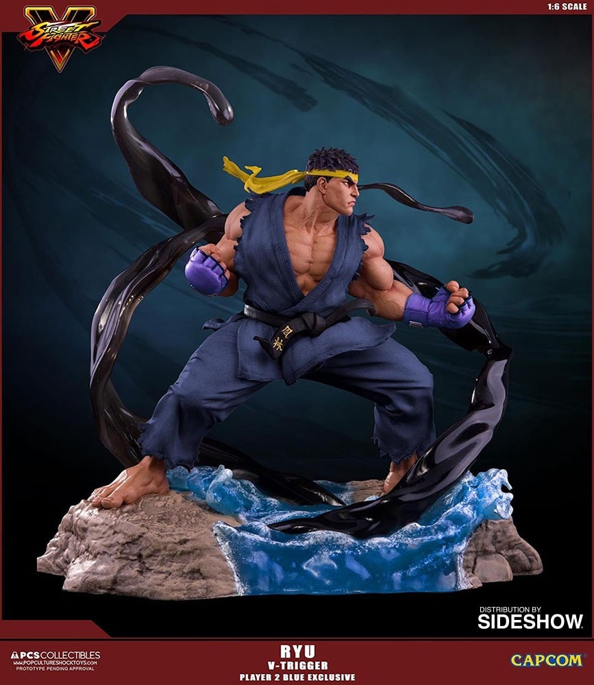 Street Fighter Ryu V-Trigger Player 2 Blue Statues  Exclusive Edition (Prototype Shown) View 8
