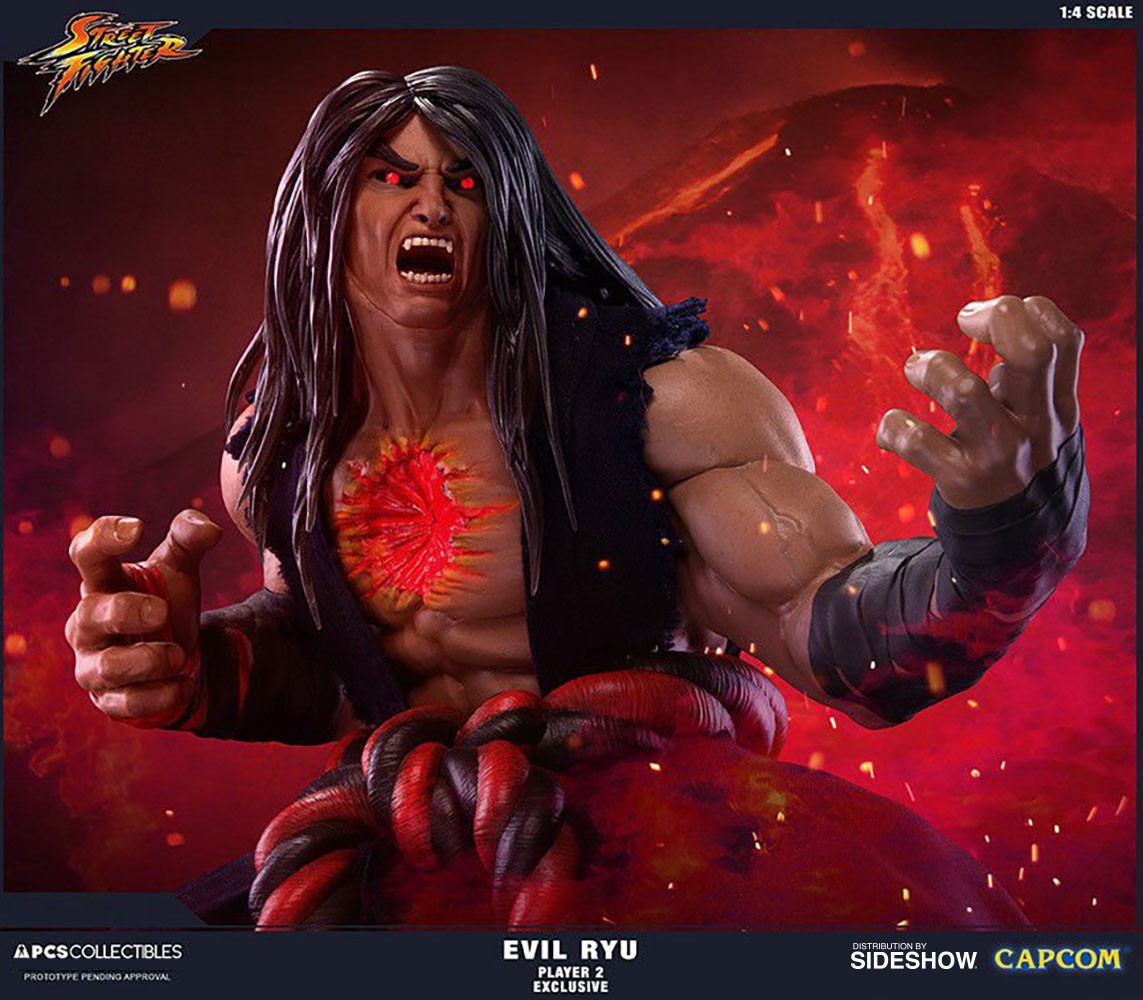 Street Fighter Evil Ryu Dark Hado Statue by Pop Culture Shoc