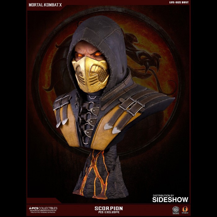 Mortal Kombat Scorpion Hellfire MKX Life-Size Bust  Exclusive Edition (Prototype Shown) View 2