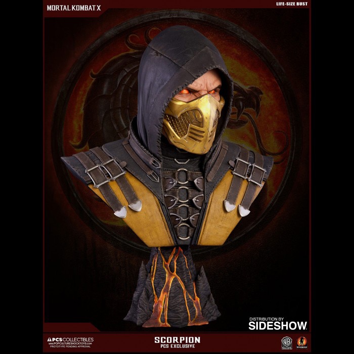 Mortal Kombat Scorpion Hellfire MKX Life-Size Bust  Exclusive Edition (Prototype Shown) View 3