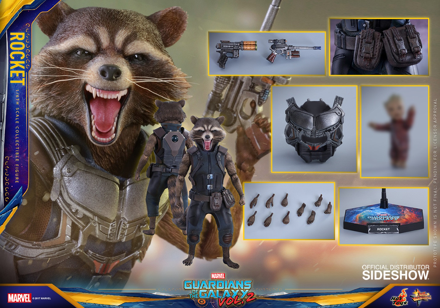 Marvel Rocket Sixth Scale Figure  (Prototype Shown) View 12