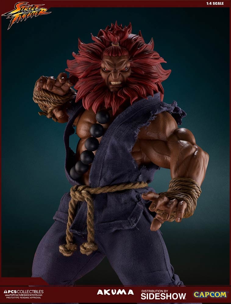 Street Fighter 1/4 Oni ストリートファイターAKUMA Akuma 10th Anniversary Pop Culture Shock Sideshow Statue