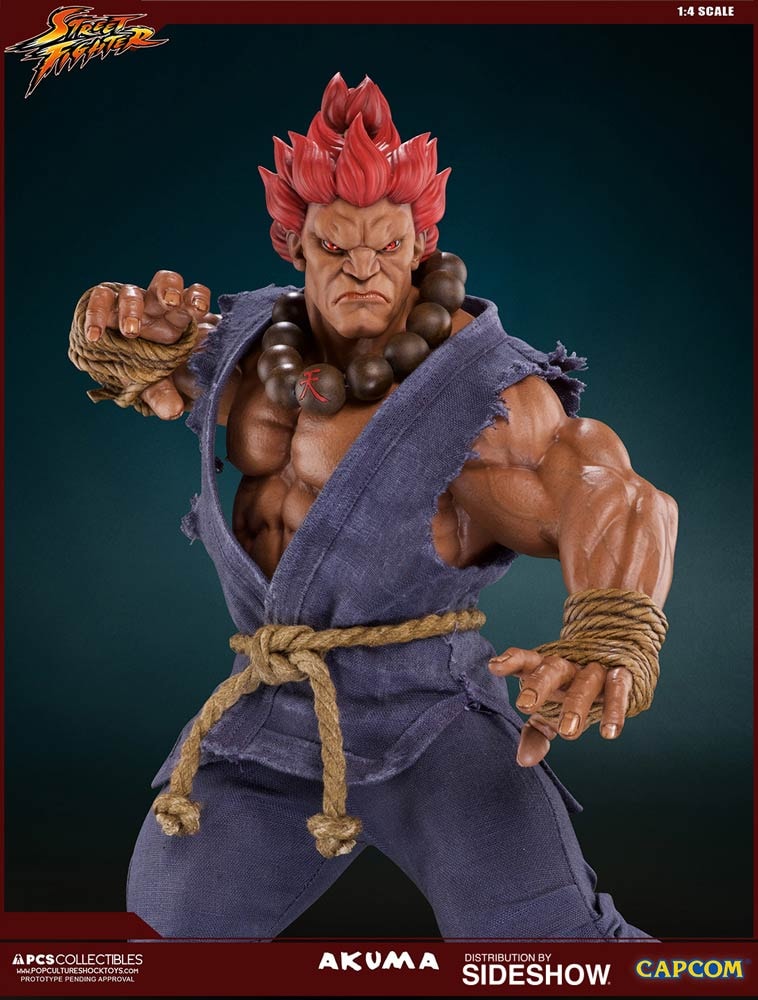 Street Fighter 1/4 Oni ストリートファイターAKUMA Akuma 10th Anniversary Pop Culture Shock Sideshow Statue