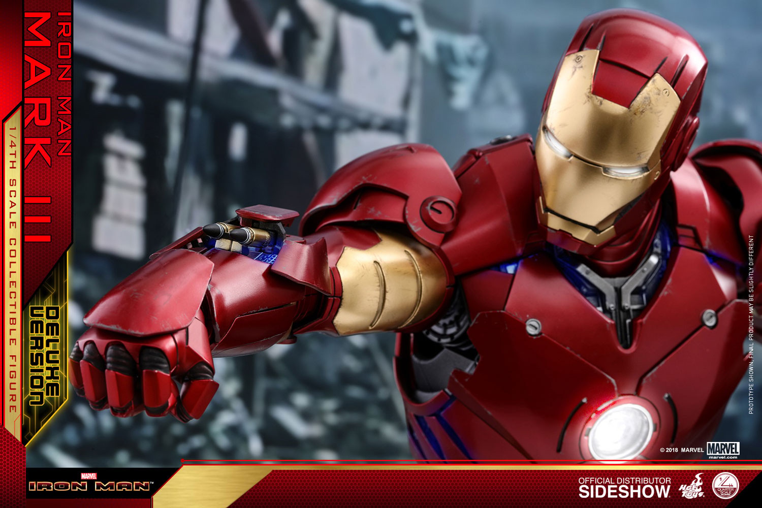 Marvel Iron Man Mark III Deluxe Version Quarter Scale Figure  (Prototype Shown) View 17