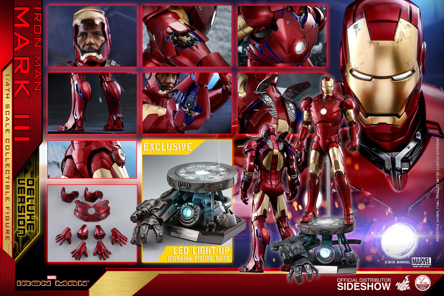 Marvel Iron Man Mark III Deluxe Version Quarter Scale Figure  (Prototype Shown) View 26