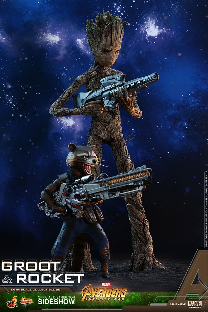 Groot and Rocket- Prototype Shown