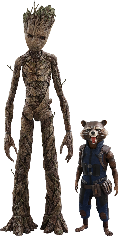 Groot Rocket Figure Set by Hot Toys Sideshow Collectibles