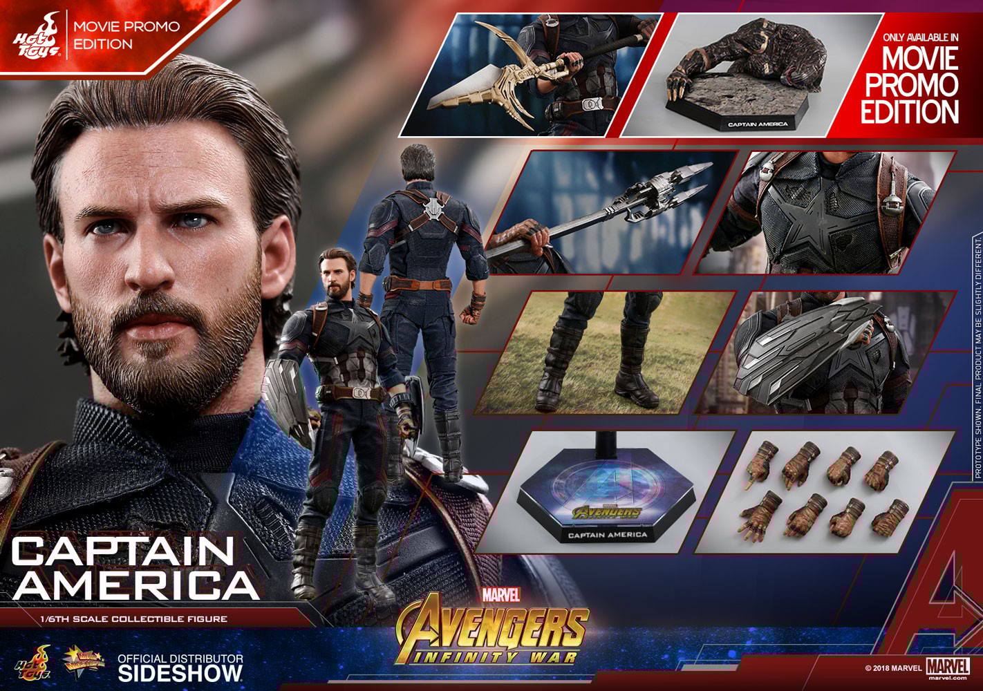 Marvel Captain America Movie Promo Edition Sixth Scale Figure  Exclusive Edition (Prototype Shown) View 18