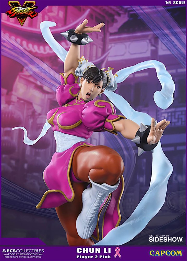 Street Fighter Chun-Li V-Trigger Player 2 Pink Statues  Exclusive Edition (Prototype Shown) View 4