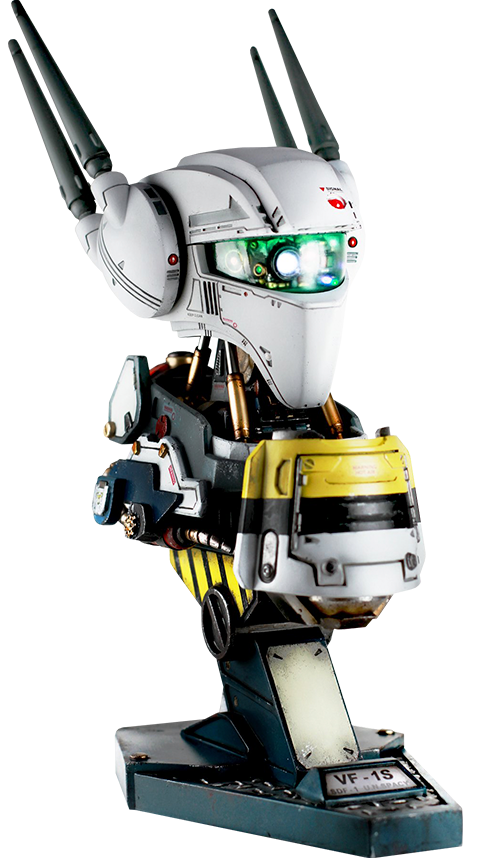 Robotech Saga Valkyrie VF-1S Mechanical Bust Statue  (Prototype Shown) View 15