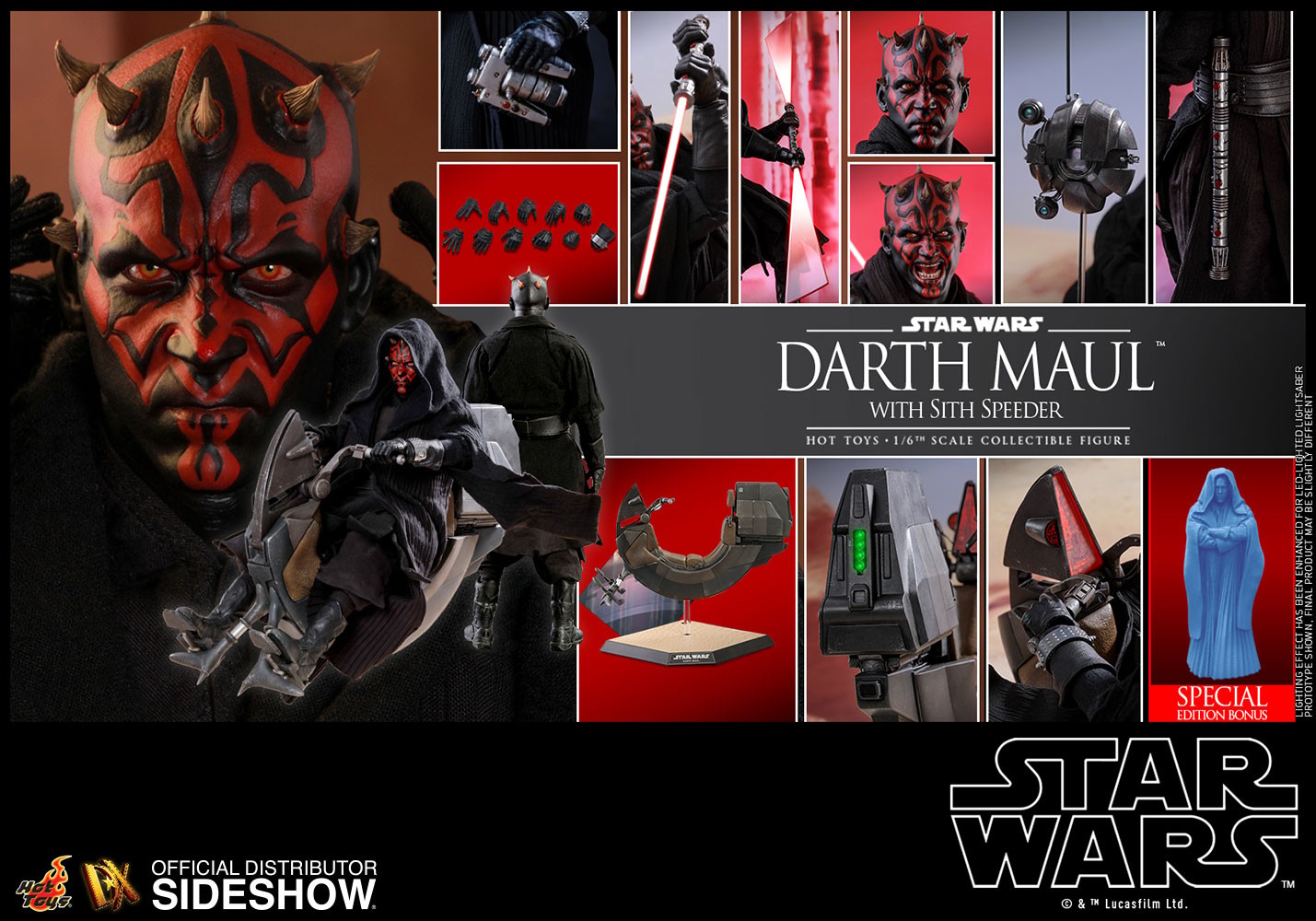 Star Wars Darth Maul with Sith Speeder Special Edition Sixth Scale Figure  Exclusive Edition (Prototype Shown) View 1