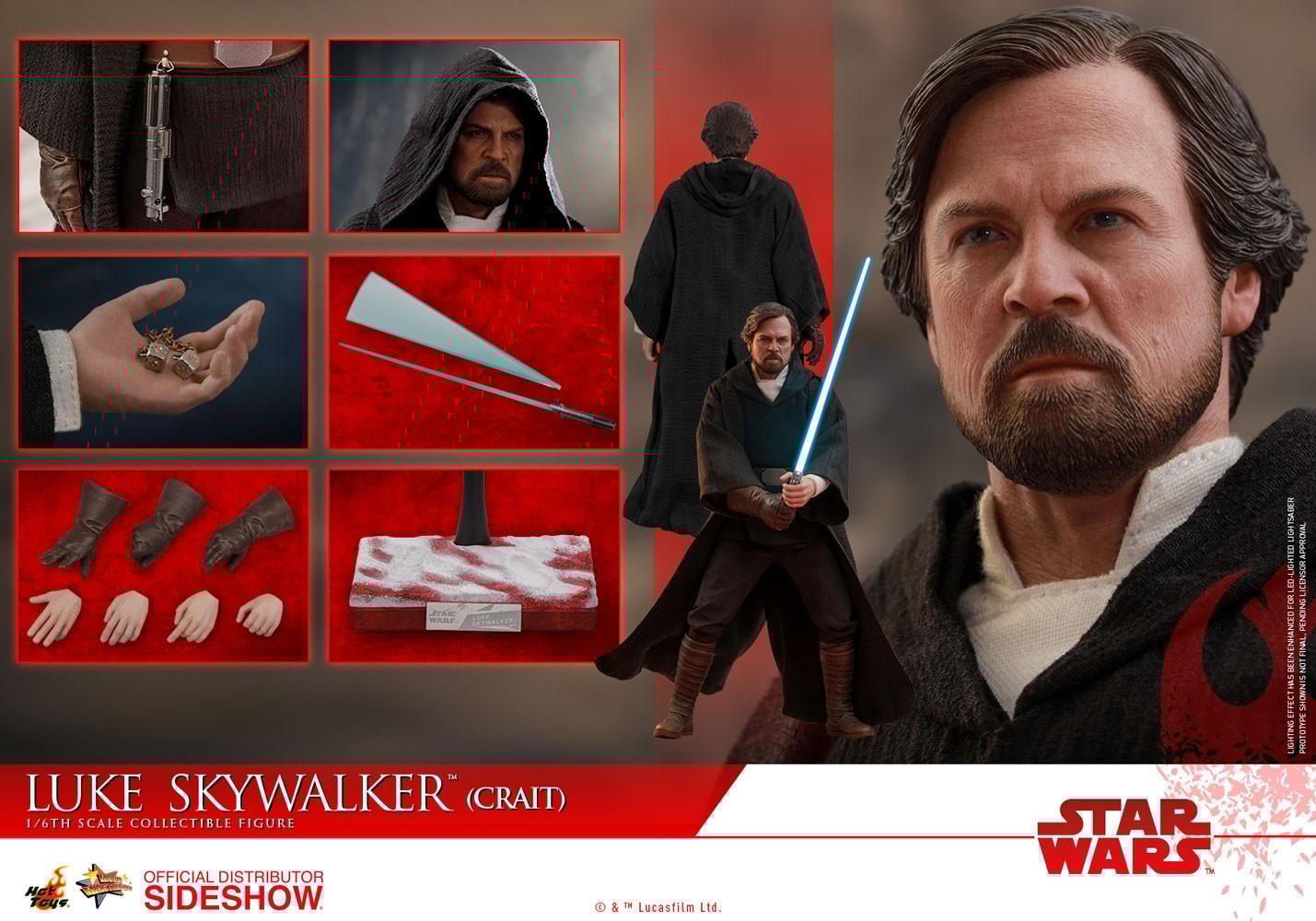 Luke skywalker crait hot toys shop