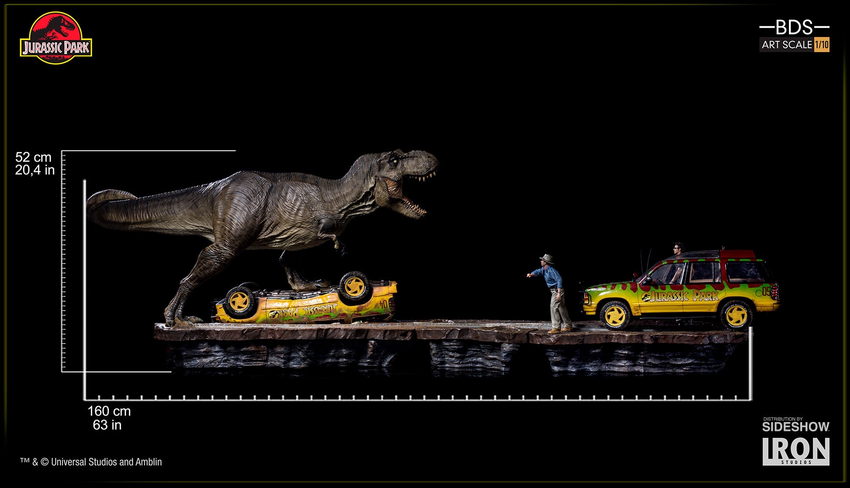 Jurassic Park T-Rex Attack Set A and Set B 1:10 Scale Statue  (Prototype Shown) View 2